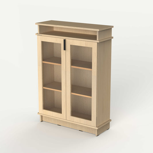 Fable Bookshelf Glass — 2 Column (Short)