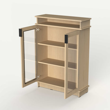 Fable Bookshelf Glass — 2 Column (Short)
