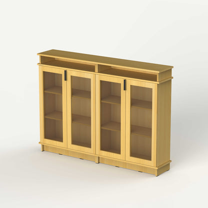 Fable Bookshelf Glass — 4 Column (Short)