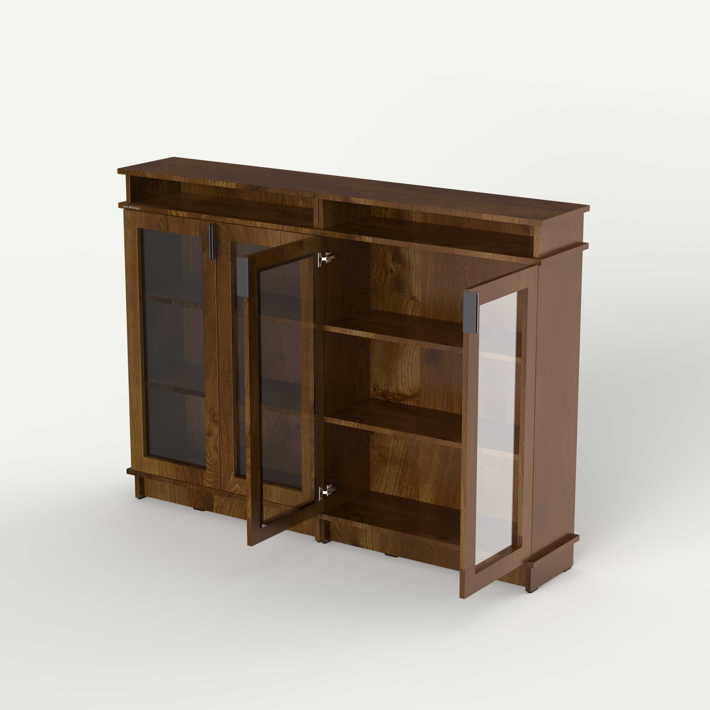 Fable Bookshelf Glass — 4 Column (Short)