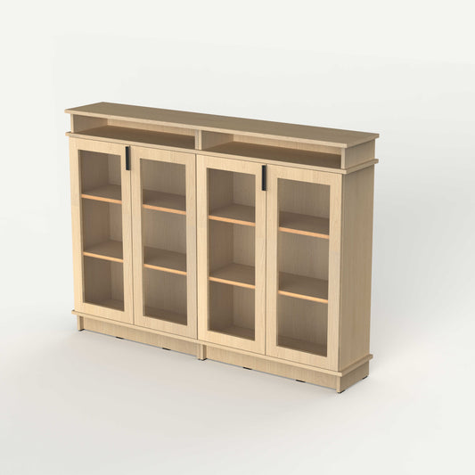 Fable Bookshelf Glass — 4 Column (Short)
