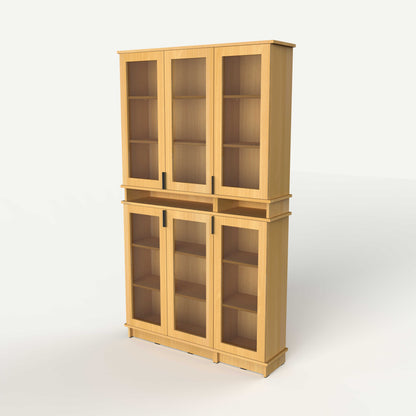 Fable Bookshelf Glass — 3 Column (Tall)