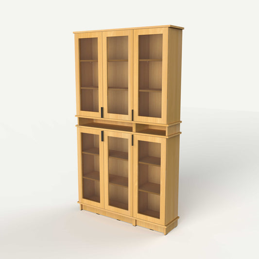 Fable Bookshelf Glass — 3 Column (Tall)