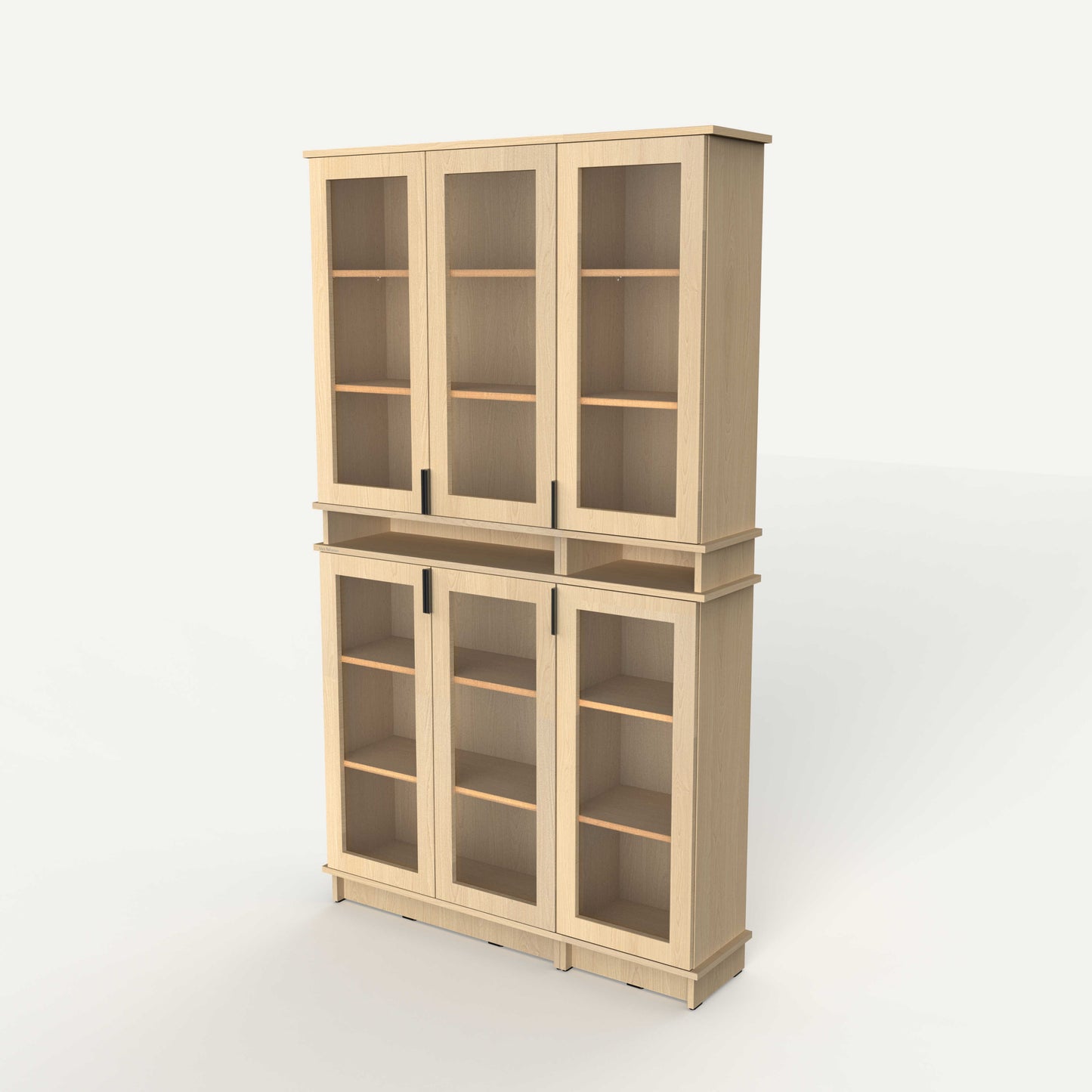 Fable Bookshelf Glass — 3 Column (Tall)