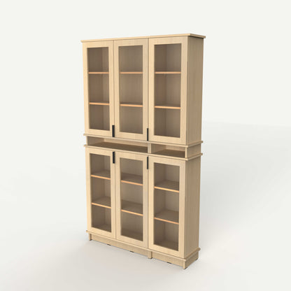 Fable Bookshelf Glass — 3 Column (Tall)