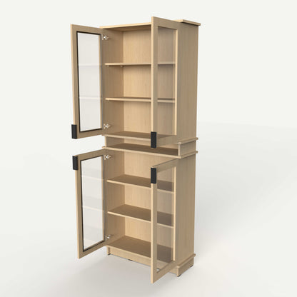 Fable Bookshelf Glass — 3 Column (Tall)