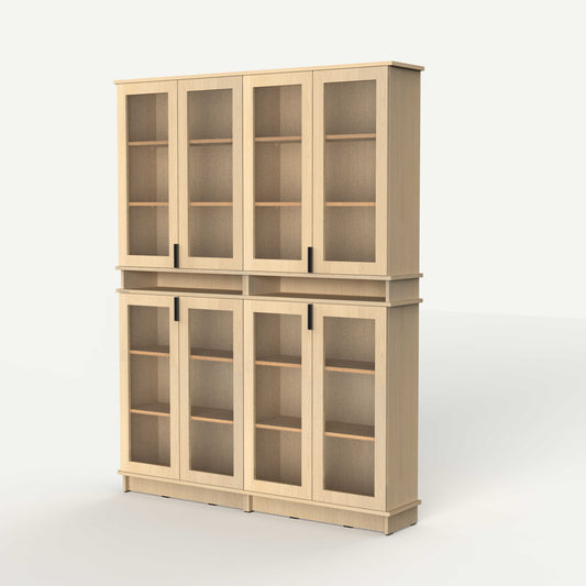 Fable Bookshelf Glass — 4 Column (Tall)
